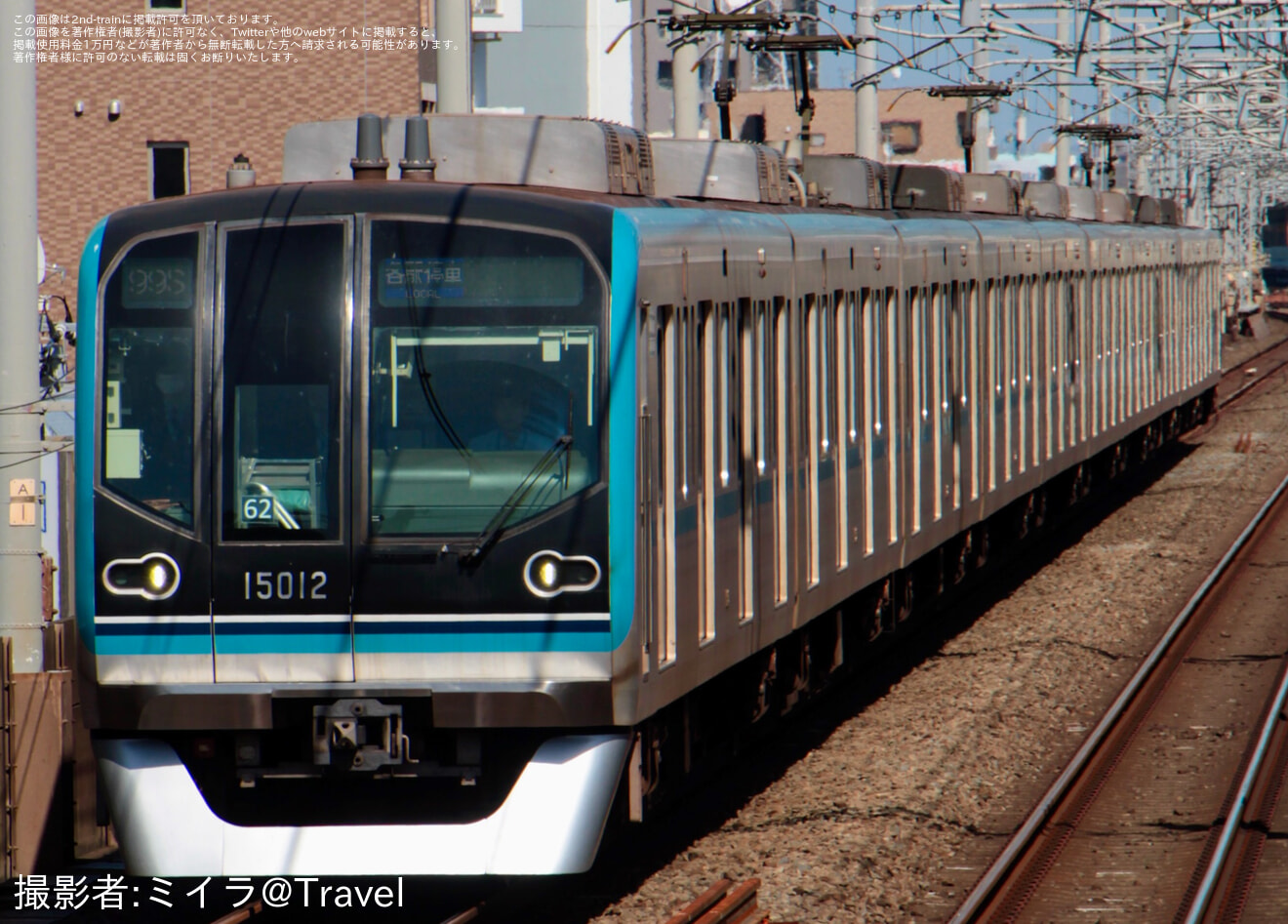 【メトロ】南砂町駅線路切り替え工事による西葛西行き列車の拡大写真