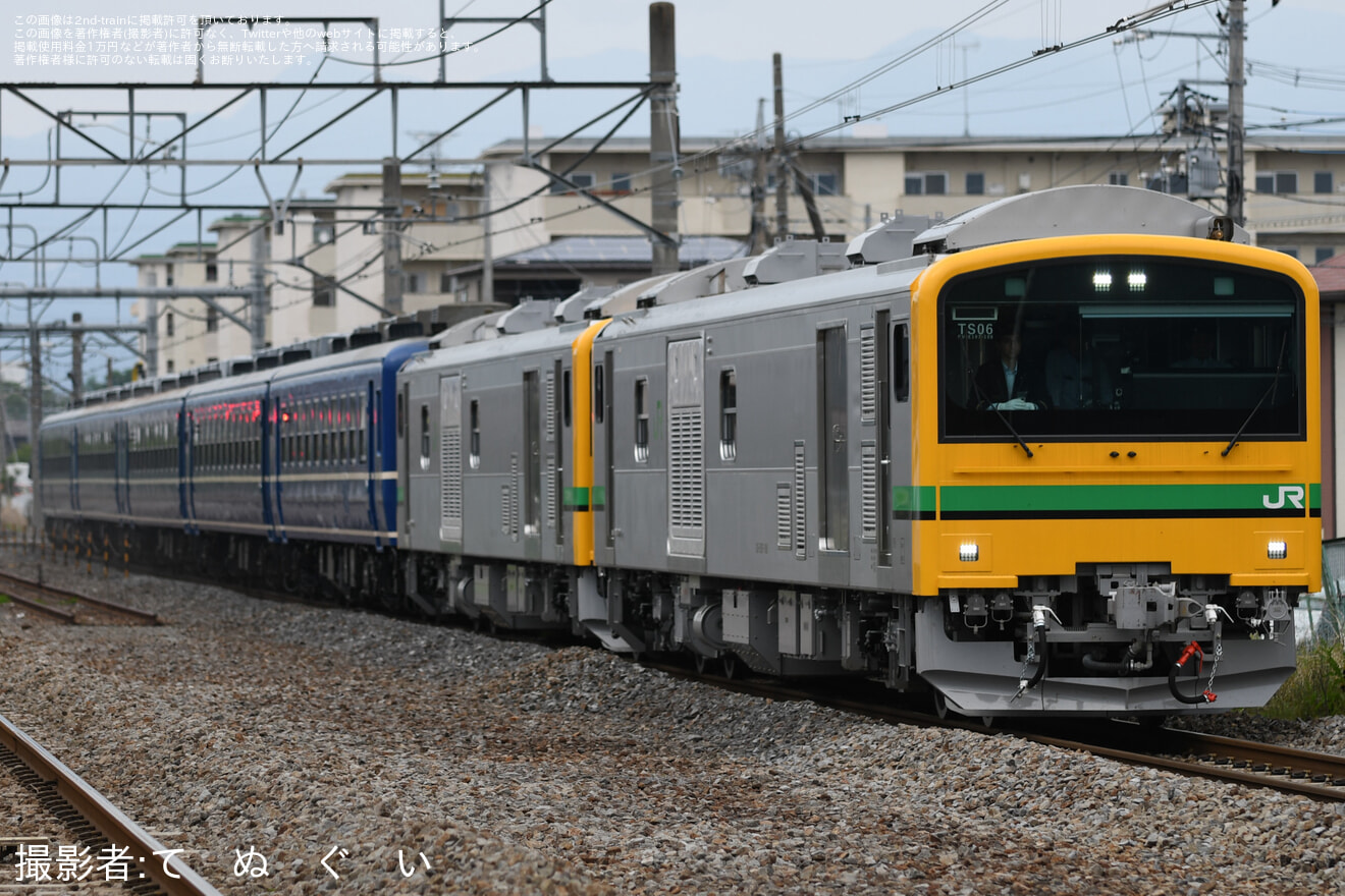 【JR東】GV-E197系TS06編成が12系を牽引する試運転の拡大写真