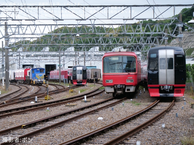 【名鉄】最後の赤一色の3100系3101F舞木検査場入場を不明で撮影した写真