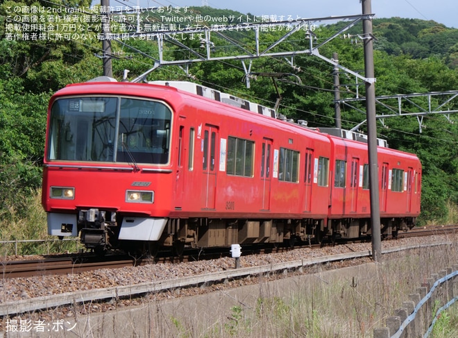 【名鉄】最後の赤一色の3100系3101F舞木検査場入場を不明で撮影した写真