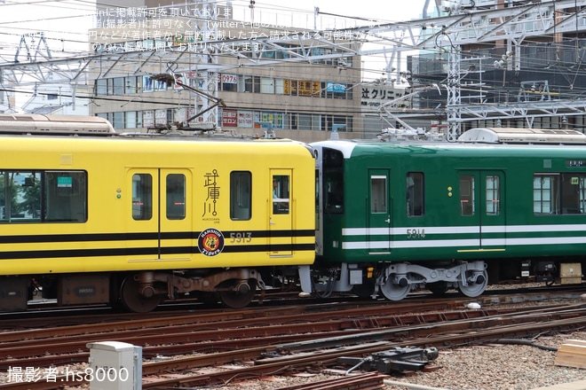 【阪神】5500系5914F「甲子園号」尼崎工場出場試運転を不明で撮影した写真