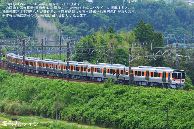 【JR海】315系U3編成+U4編成が静岡車両区へ回送を金谷〜菊川間で撮影した写真