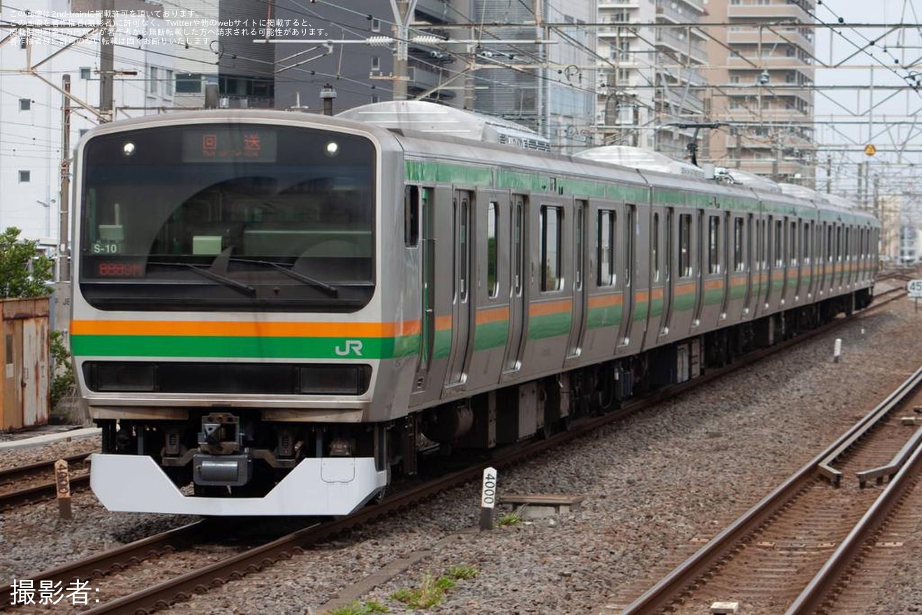 【JR東】E231系S-10編成が更新工事を終えて東京総合車両センター出場回送の拡大写真