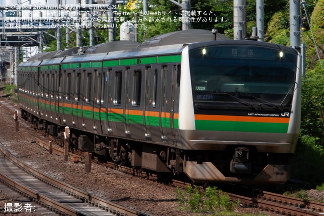 【JR東】E233系U220編成東京総合車両センター入場回送を不明で撮影した写真
