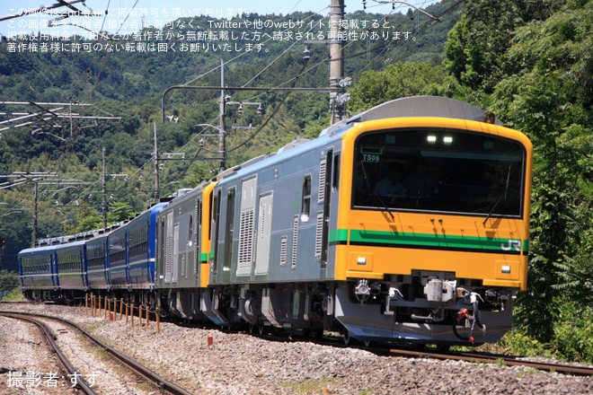 【JR東】GV-E197系TS06編成が12系を牽引する試運転(20240605)を不明で撮影した写真