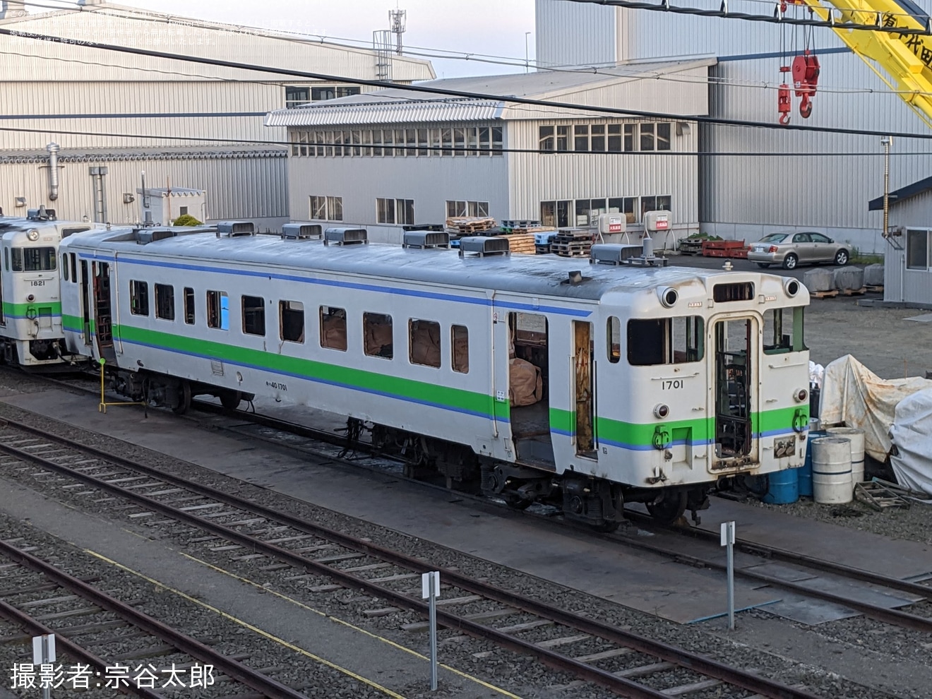 【JR北】キハ40-1701が釧路運輸車両所にて解体中の拡大写真