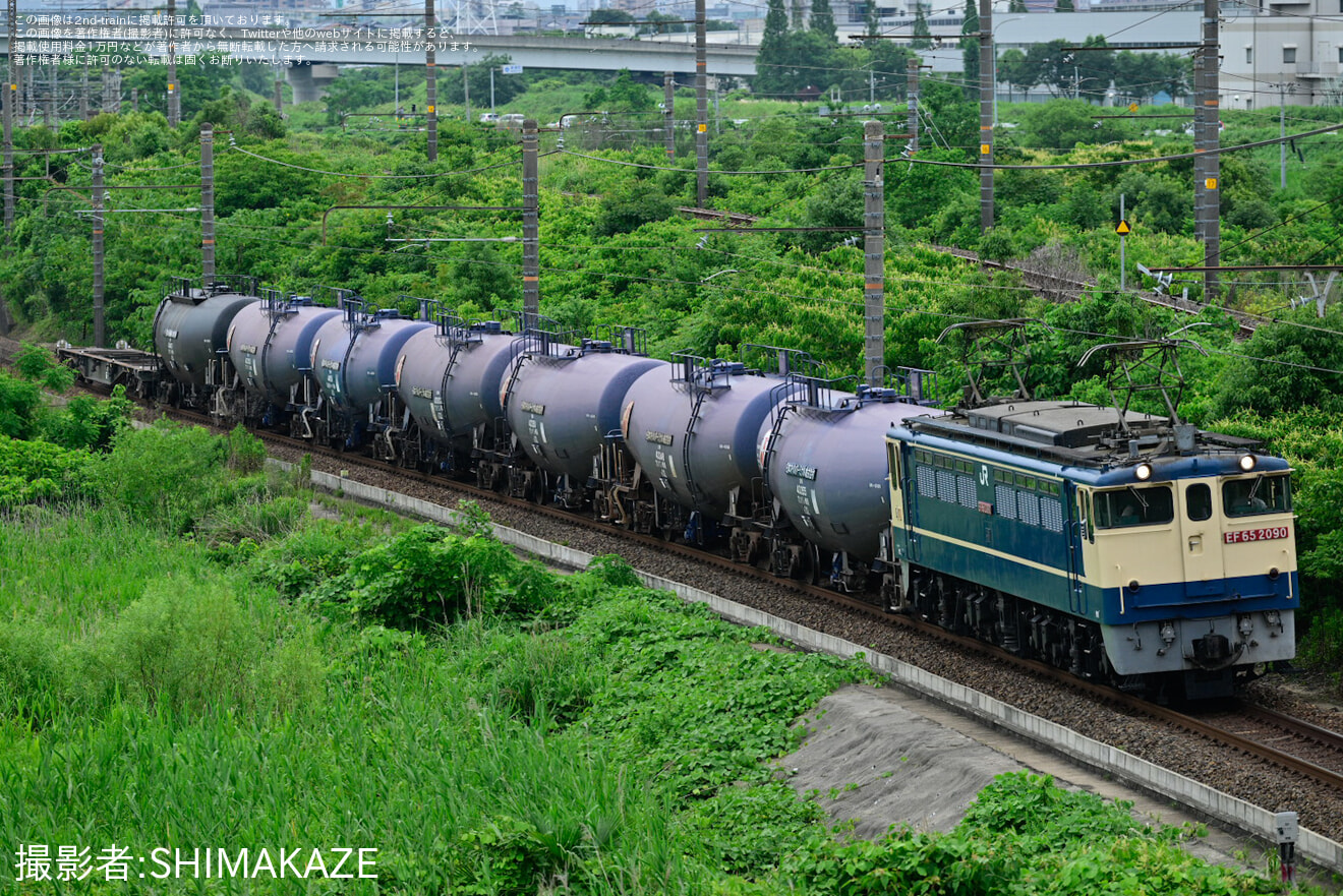 【JR貨】タキ7両(タキ43000形・タキ44156)及びコキ104-1753が稲沢へ回送の拡大写真