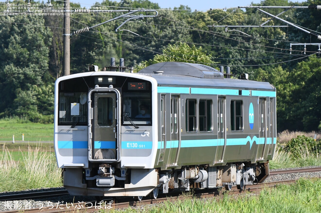 【JR東】キハE130-501郡山総合車両センター出場回送の拡大写真