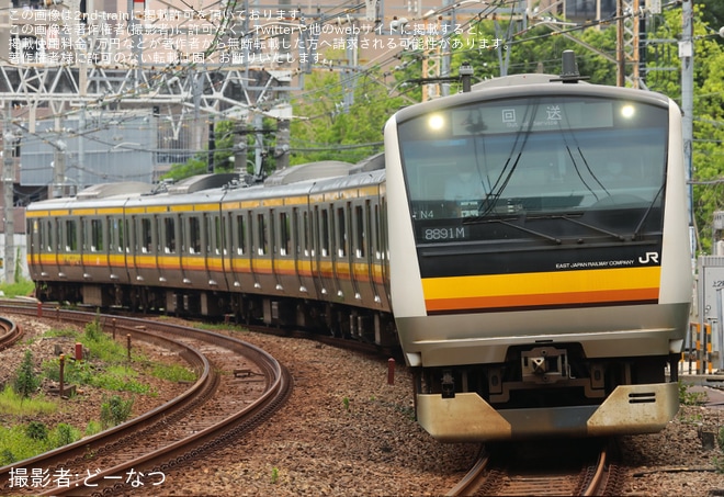 【JR東】E233系N4編成東京総合車両センター入場回送を不明で撮影した写真