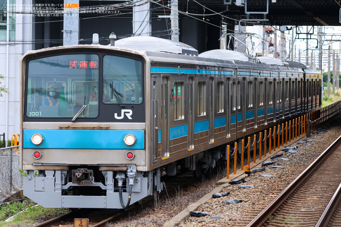 【JR西】205系NE405編成吹田総合車両所構内試運転の拡大写真