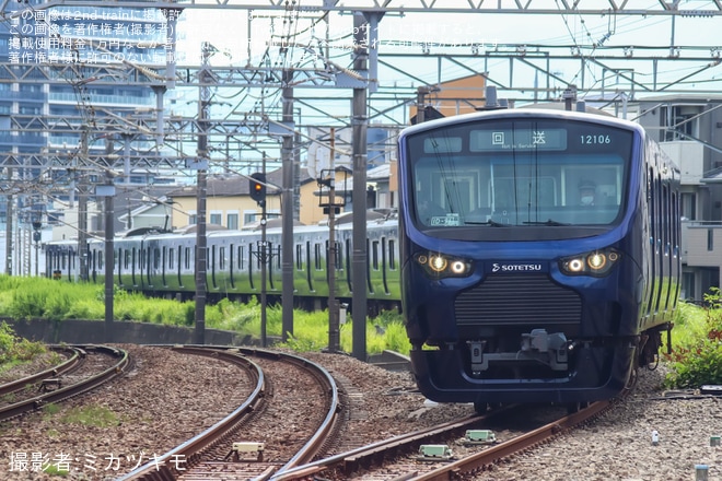 【相鉄】和田町駅1番線へのホームドアの設置に向けたホームドア輸送を不明で撮影した写真