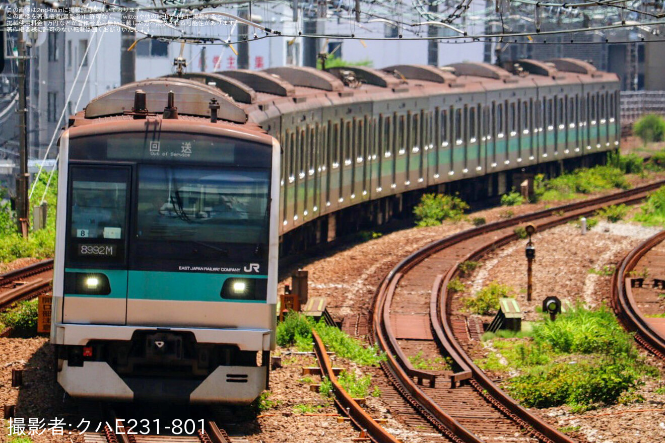【JR東】E233系マト8編成東京総合車両センター出場回送(202406)の拡大写真