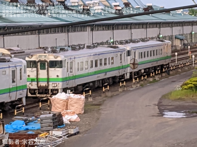 【JR北】キハ40-1787が釧路運輸車両所にて解体中を不明で撮影した写真