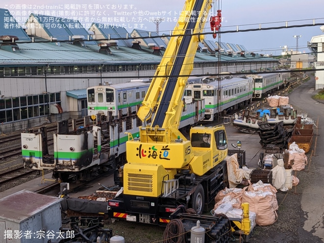 【JR北】キハ40-1787が釧路運輸車両所にて解体中を不明で撮影した写真