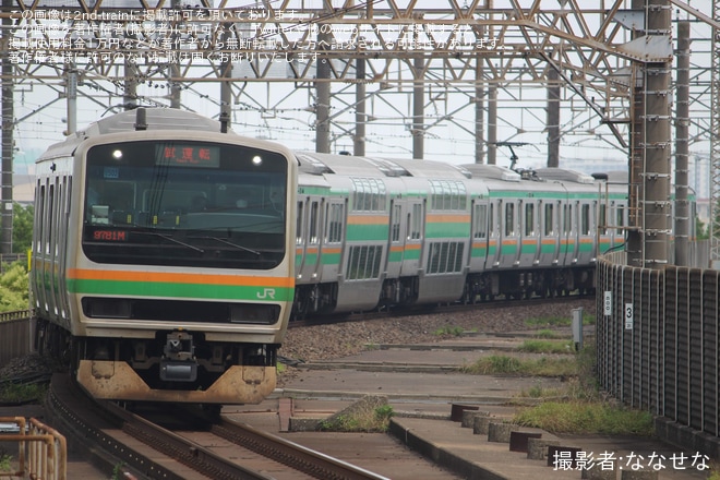 【JR東】E231系ヤマU502編成 武蔵野線試運転を南船橋駅で撮影した写真
