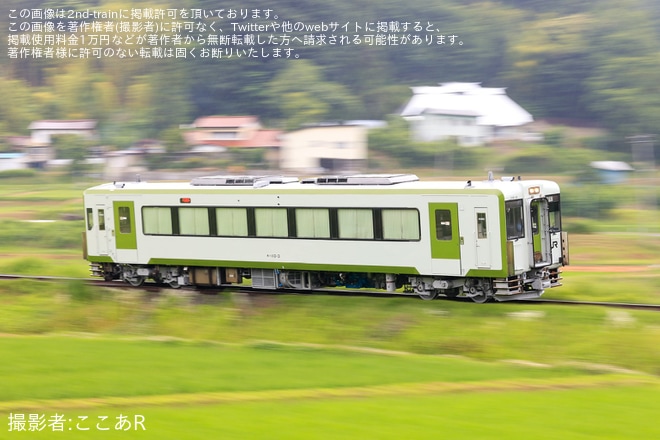 【JR東】キハ110-3が磐越東線で出場試運転を不明で撮影した写真