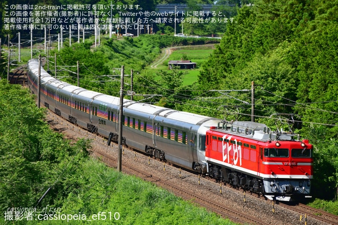 【JR東】東北での運転が最後かもしれないカシオペア紀行(EF81-95牽引盛岡行き)返却回送運転(20240629)