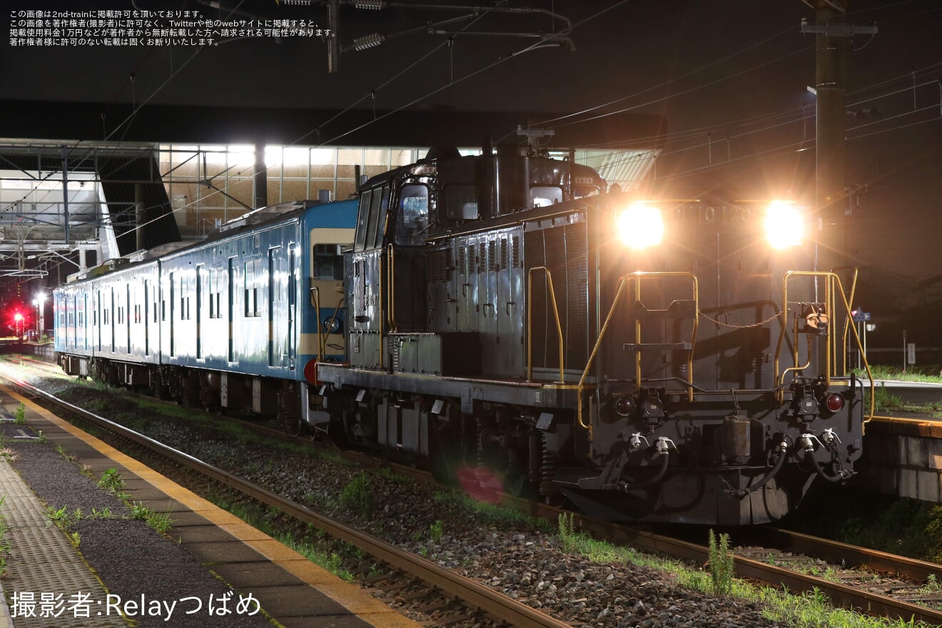 【JR九】103系1500番台E12編成 車輪削正回送の拡大写真