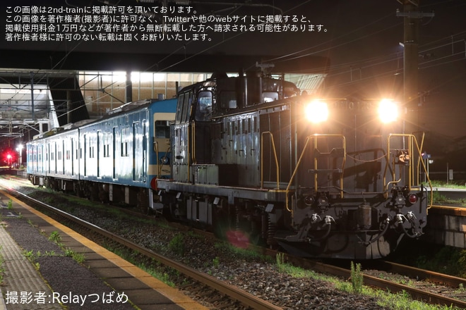 【JR九】103系1500番台E12編成 車輪削正回送を不明で撮影した写真