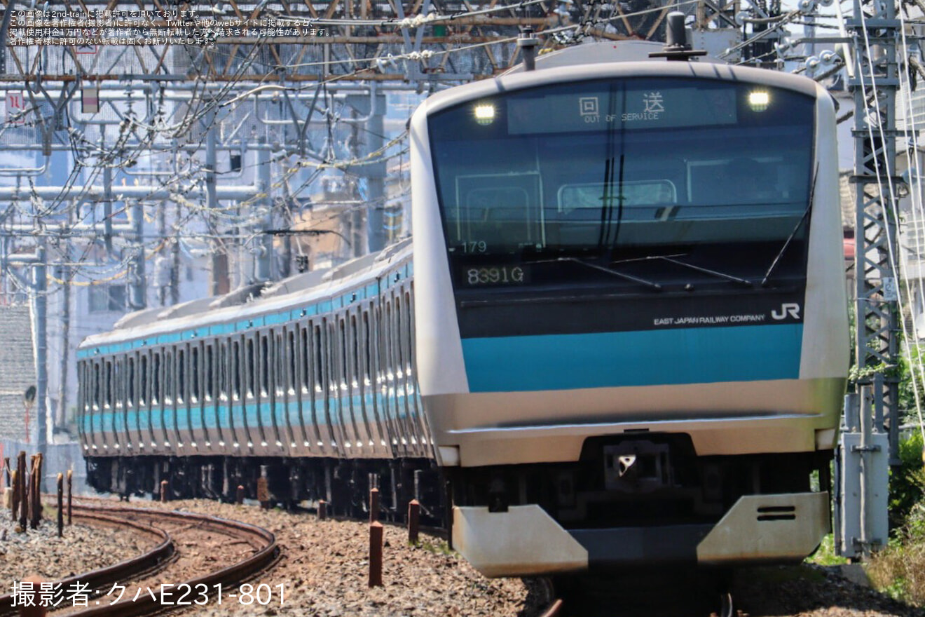 【JR東】E233系サイ179編成東京総合車両センターへ入場回送の拡大写真