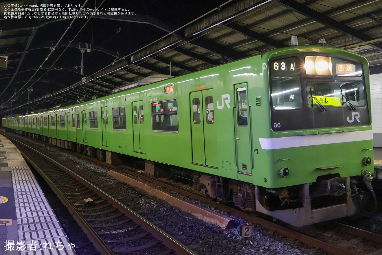 【JR西】201系ND602編成 吹田総合車両所森ノ宮支所へ疎開回送の拡大写真