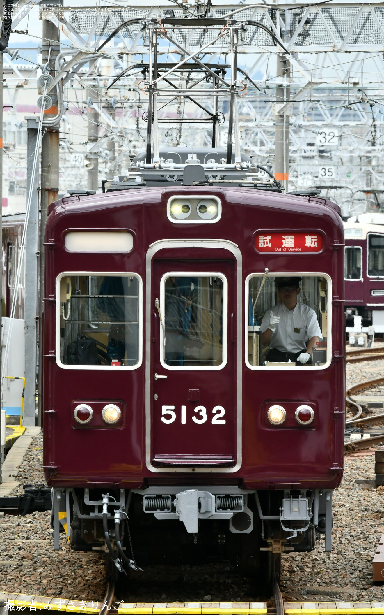 【阪急】5100系5132F(5132×4R)正雀工場出場試運転の拡大写真