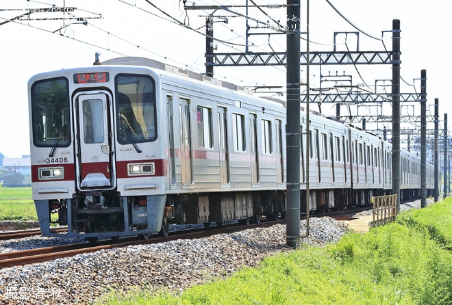 【東武】31608F+31408Fが川越整備所出場試運転を不明で撮影した写真