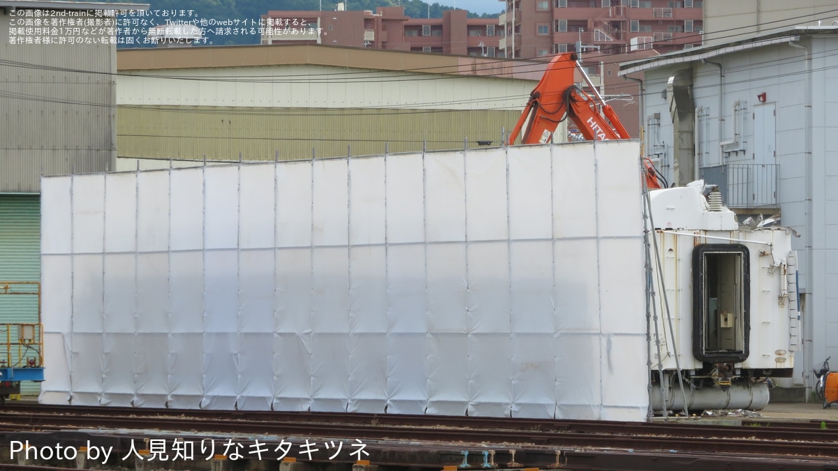 JR西】100系二階建て売店及び食堂車の168-3009が博多総合車両所の解体