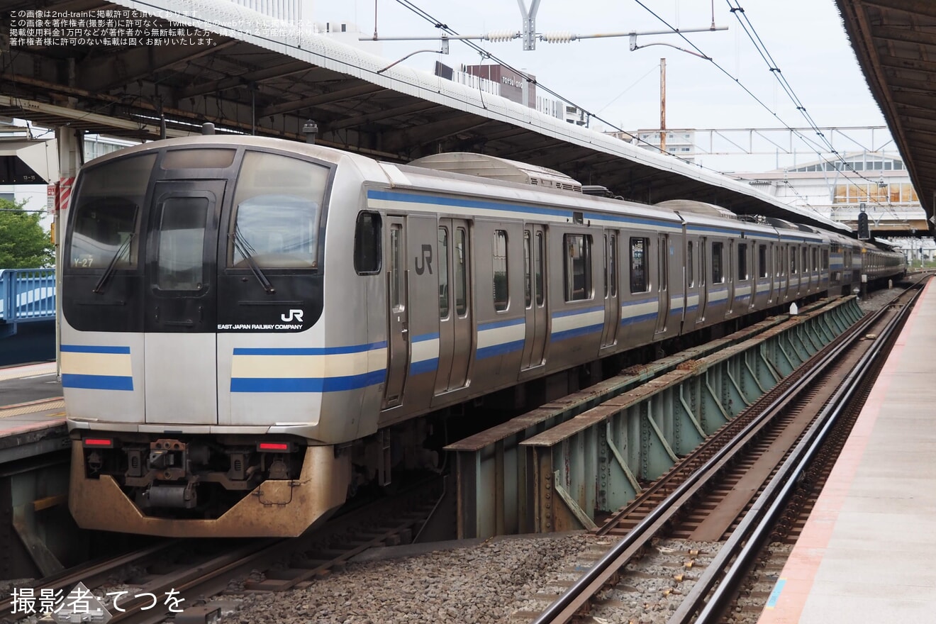【JR東】E217系クラY-27編成 長野総合車両センターへ配給輸送の拡大写真