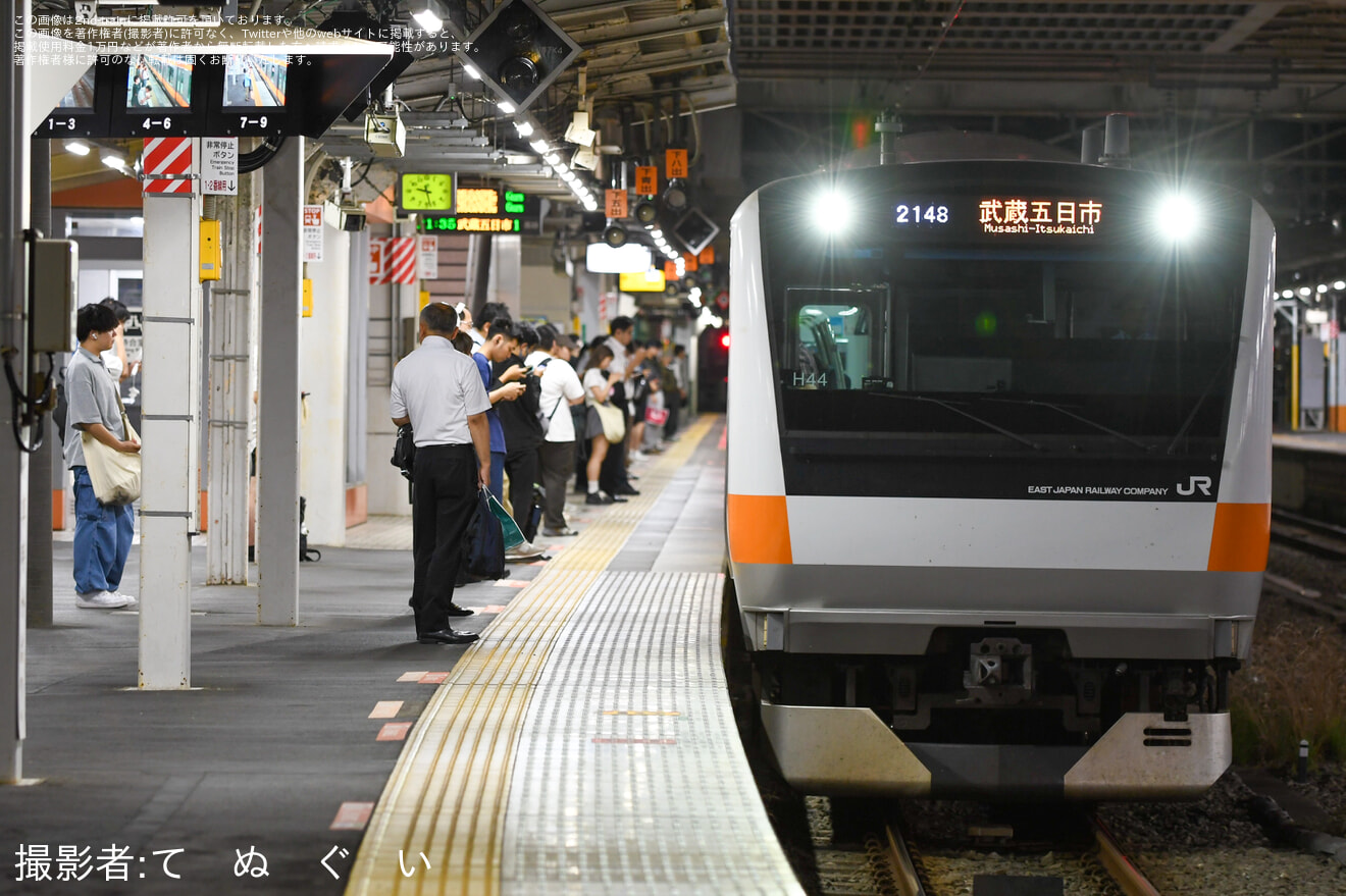 【JR東】E233系トタH44編成6両が五日市線へ入線の拡大写真