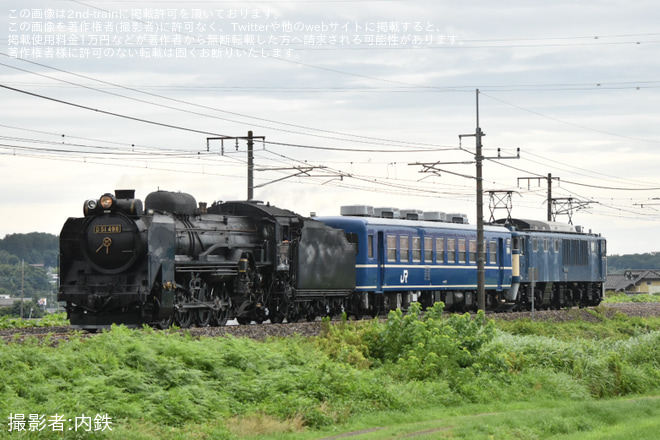 【JR東】D51-498 渋川試運転(20240711)を八木原～渋川間で撮影した写真