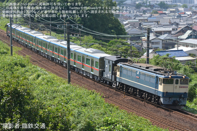 【京成】新型車両3200形6両出場甲種輸送を金谷～島田間で撮影した写真