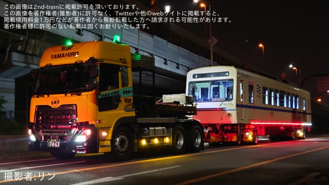 【叡電】デオ720形724号が阪神車両メンテナンスへ陸送