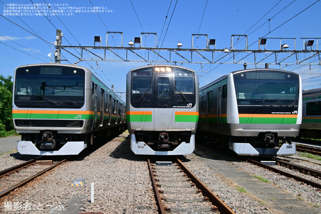 【JR東】「東海道線E217系里帰りイベント湘南色の3車種並べて写真撮影会」開催の拡大写真