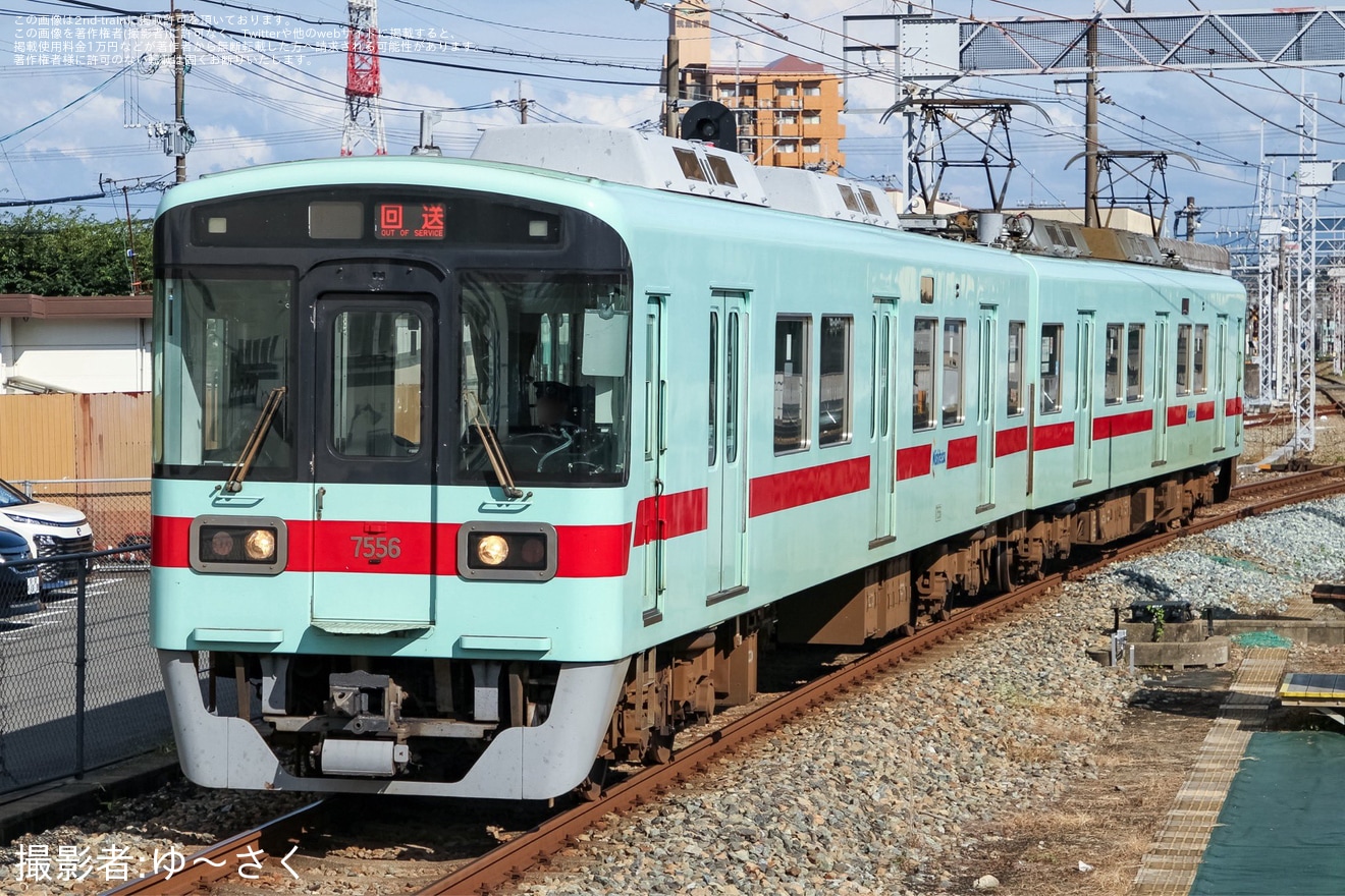【西鉄】7050形7156F筑紫車両基地出場試運転及び返却回送の拡大写真