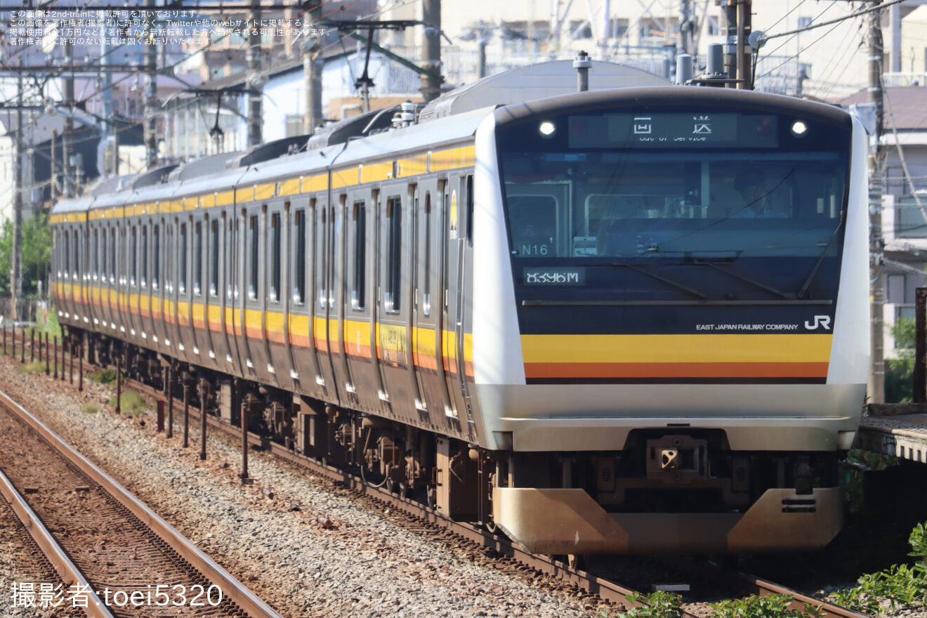 【JR東】E233系8000番台ナハN16編成国府津車輪転削回送の拡大写真