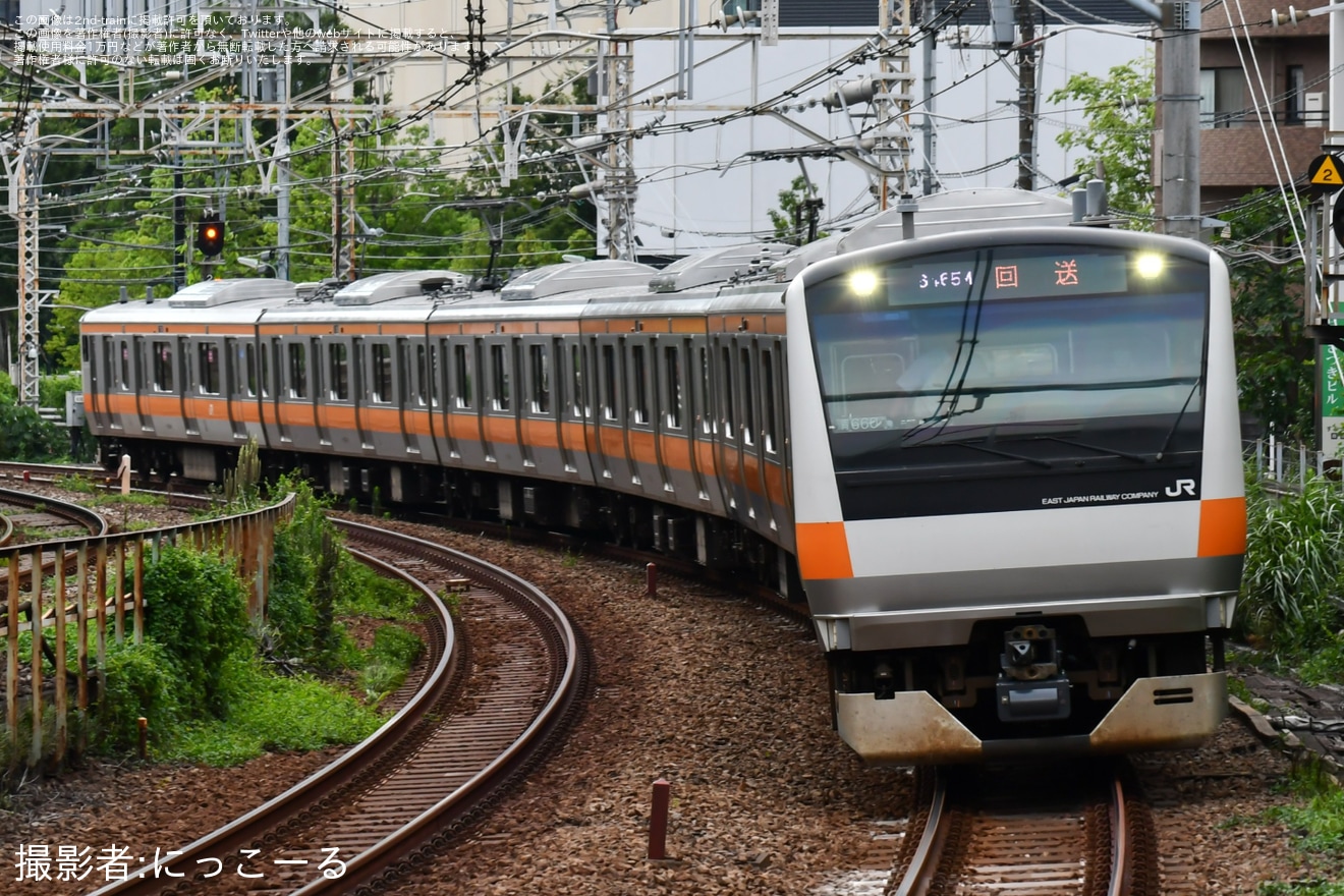 【JR東】E233系青660編成東京総合車両センター出場回送の拡大写真
