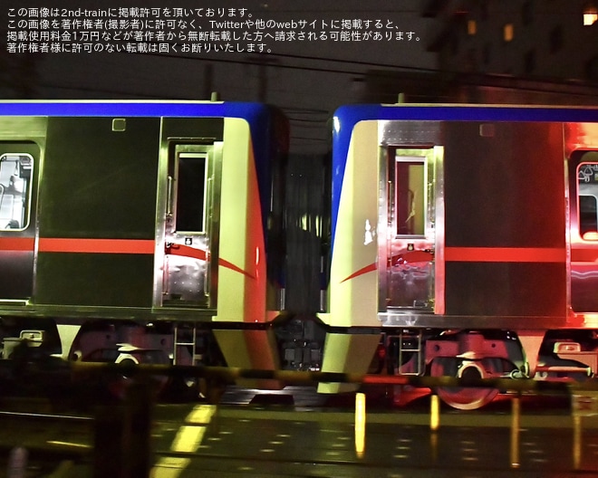 【京成】新型車両3200形が印旛車両基地から宗吾参道車両基地へ2両ずつ回送