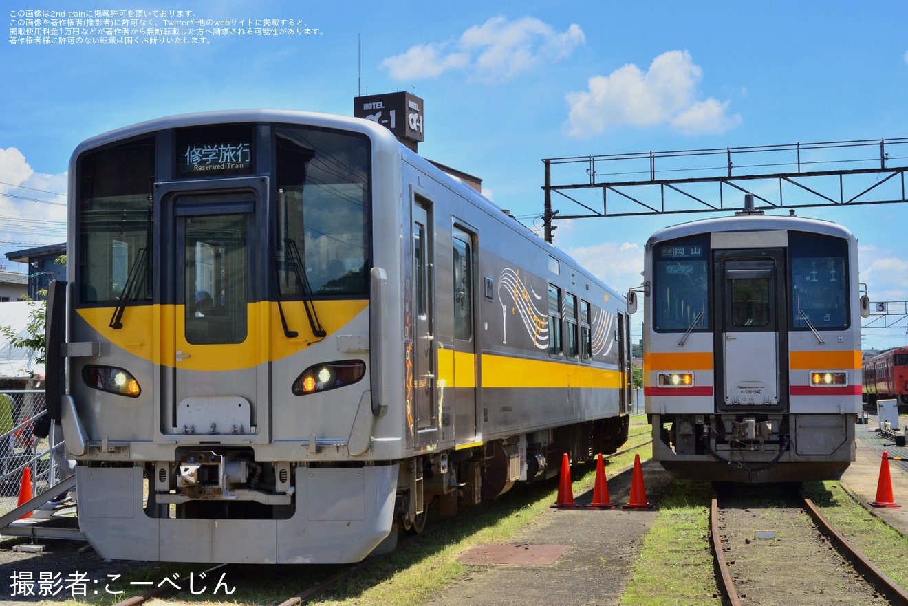 【JR西】津山まなびの鉄道館にてDEC700-1「ハレのモリ」の公開の拡大写真