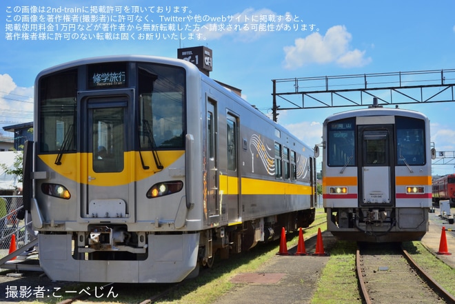 【JR西】津山まなびの鉄道館にてDEC700-1「ハレのモリ」の公開