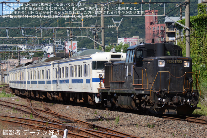 【JR九】415系Fo111編成廃車回送を門司駅で撮影した写真