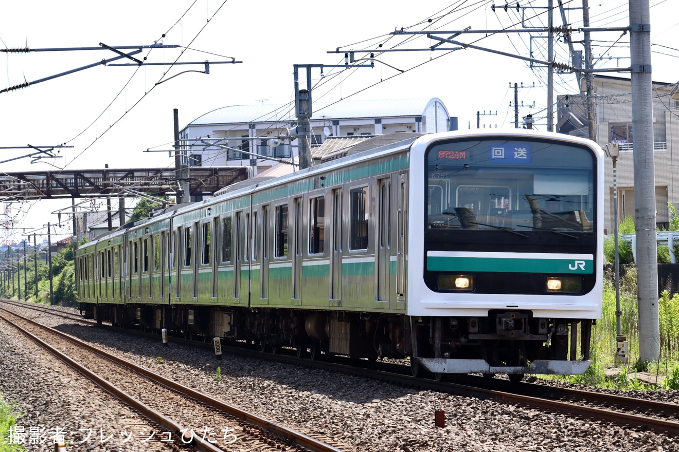 【JR東】E501系K751編成郡山総合車両センターへ回送の拡大写真