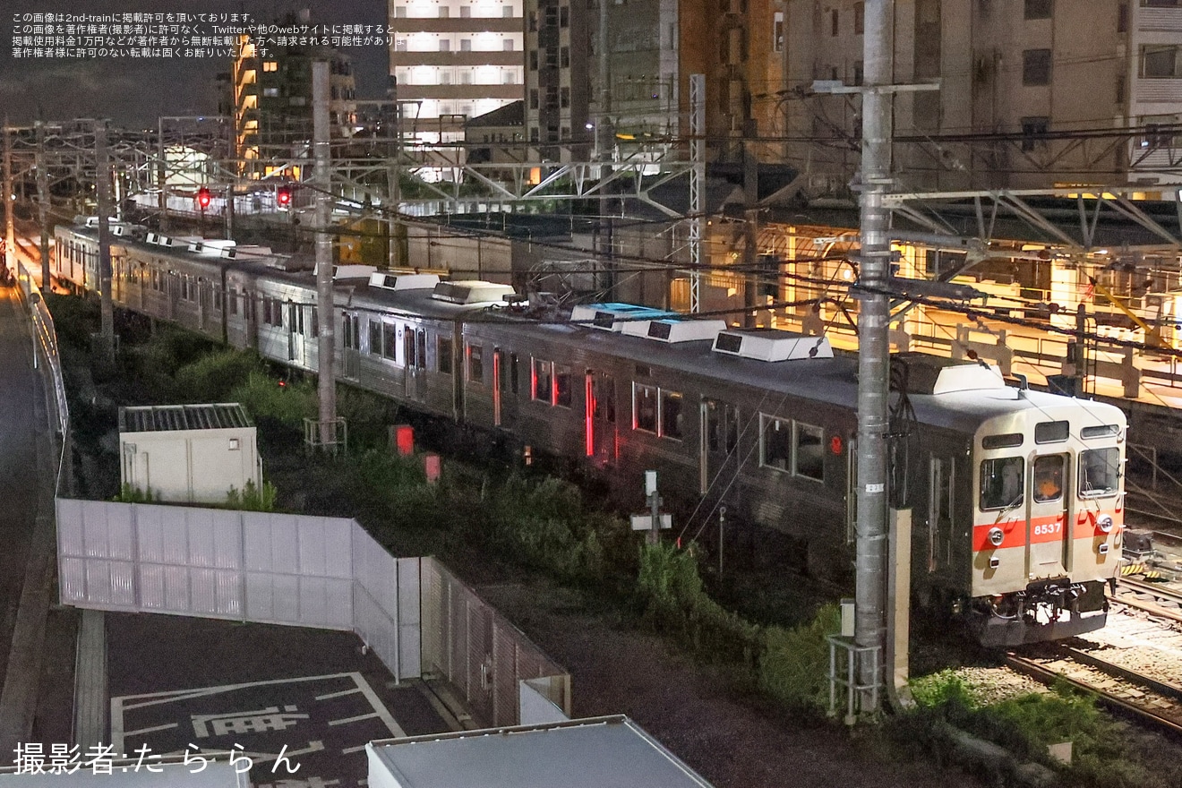 【東急】8500系8637Fが4両となり長津田車両工場から長津田検車区へ回送の拡大写真