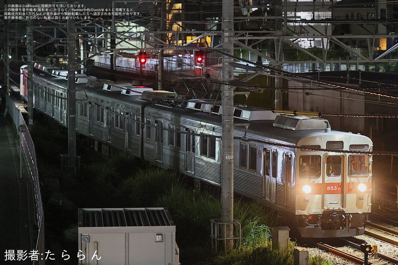 【東急】8500系8637Fが4両となり長津田車両工場から長津田検車区へ回送の拡大写真