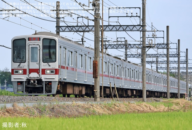 【東武】30000系31607F+31407F川越整備所入場回送を不明で撮影した写真