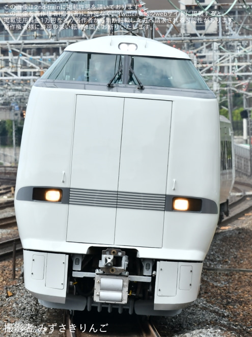 【JR西】289系FG403編成吹田総合車両所本所出場試運転を山崎駅で撮影した写真