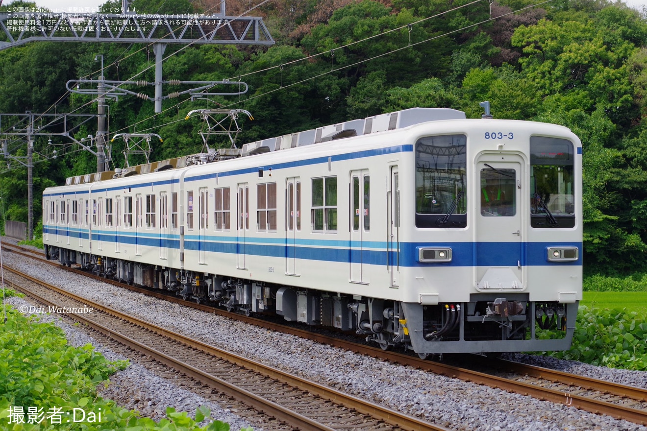 【東武】800型803F南栗橋工場出場試運転の拡大写真