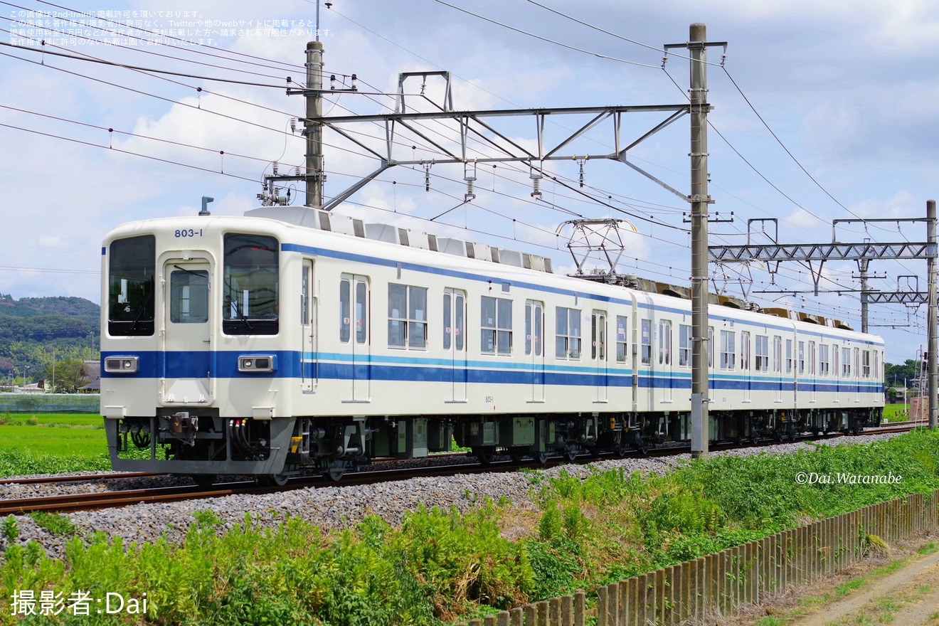 【東武】800型803F南栗橋工場出場試運転の拡大写真