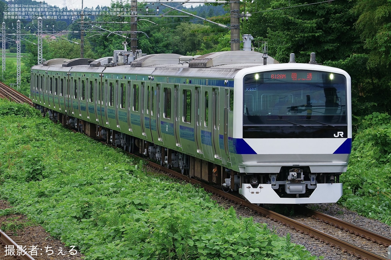 【JR東】E531系K467編成郡山総合車両センター出場回送の拡大写真