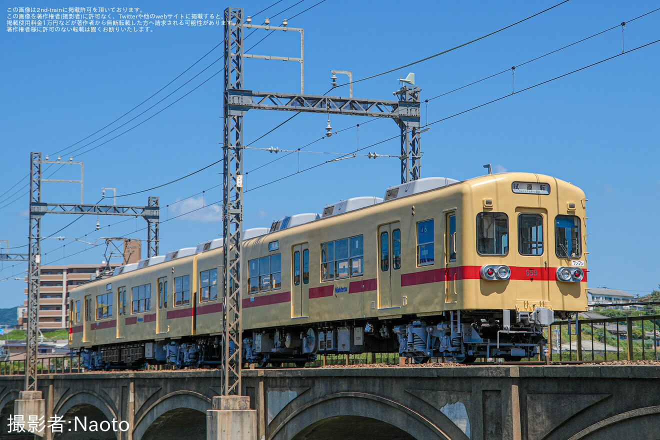 【西鉄】600形 608Fが検査を終え試運転の拡大写真